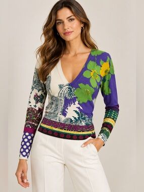 Etro Multicolor Silk Blend Top